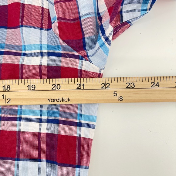 Brooks Brothers Button Down Shirt Mens M Red Plaid Supima Cotton Regent Non-Iron - Picture 7 of 9